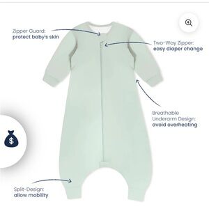 Kaiya Organic Cotton & Camel Wool Warm Long Sleeve Sleep Sack With Feet 2.5 TOG
